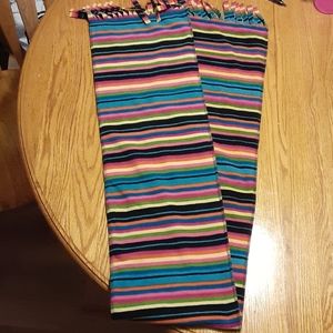 Women's  fleece 100% polyester multi-colored scarf